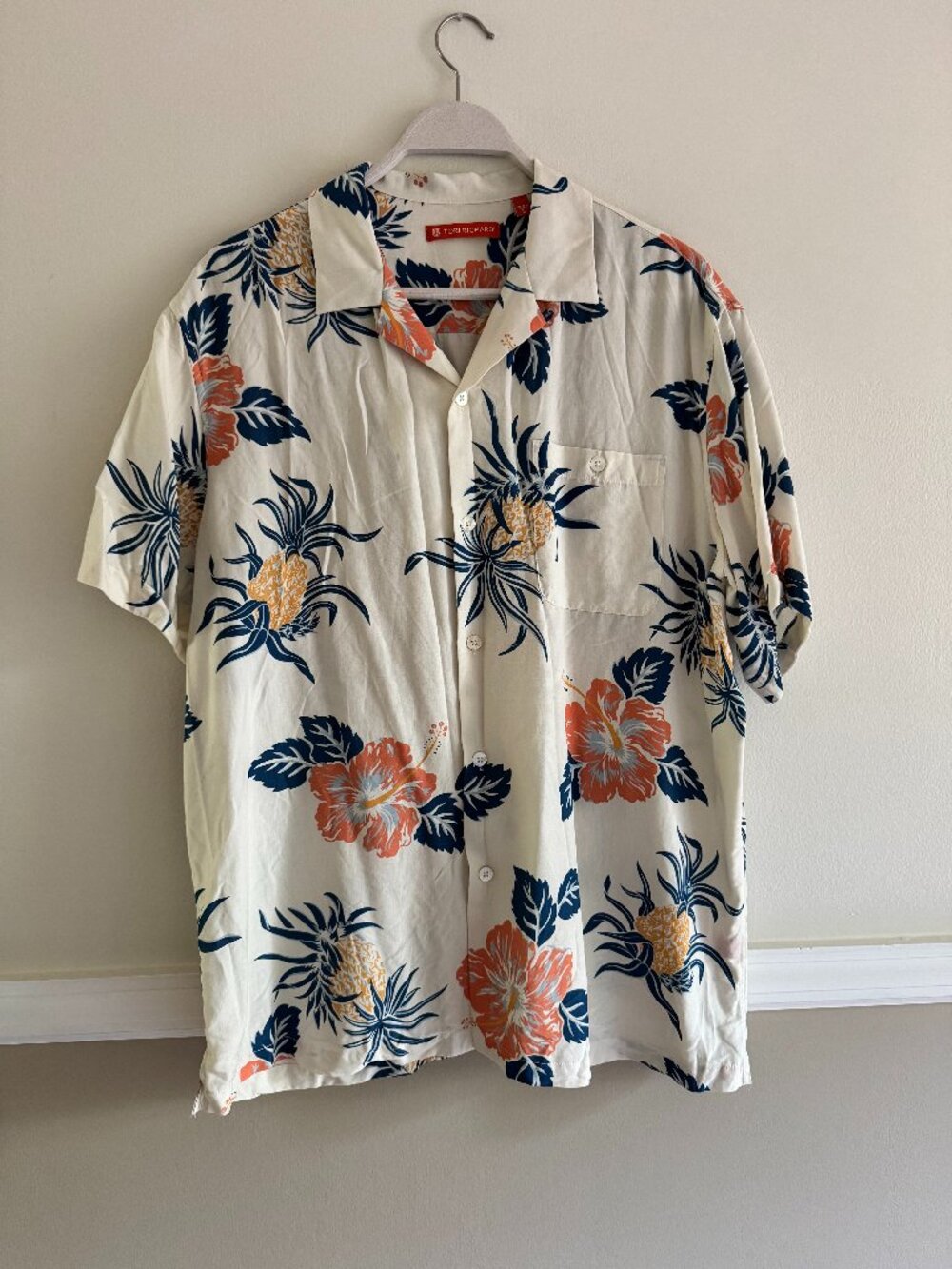 Tori Richard Pineapple Hibiscus Hawaiian Shirt